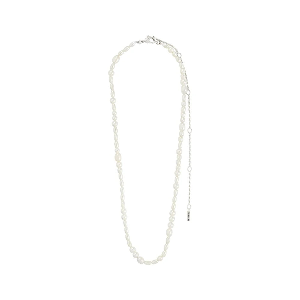 Elliana White Necklace – Silver Plated