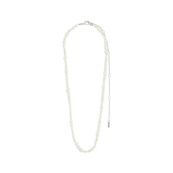 Elliana White Necklace - Silver Plated
