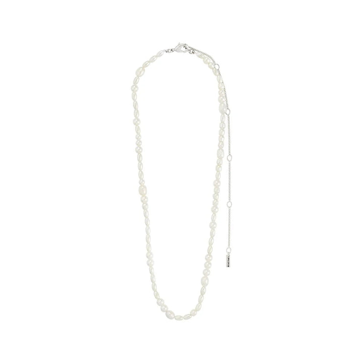 Elliana White Necklace – Silver Plated