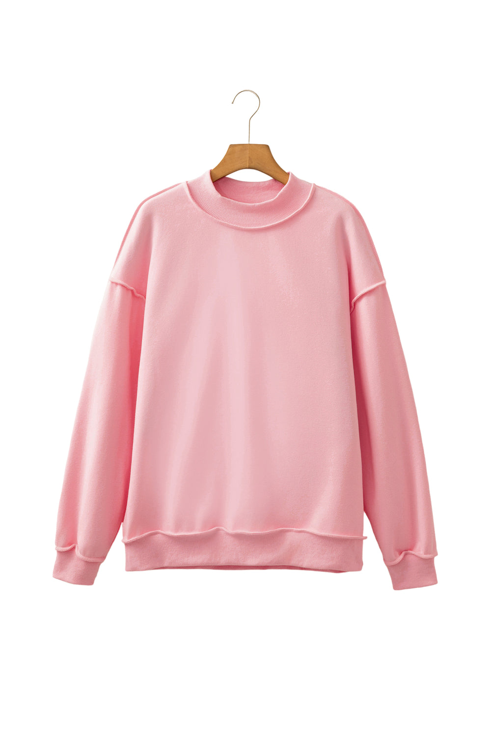 Racing Red Oversize Drop Shoulder Reversible Mock Neck Sweatshirt