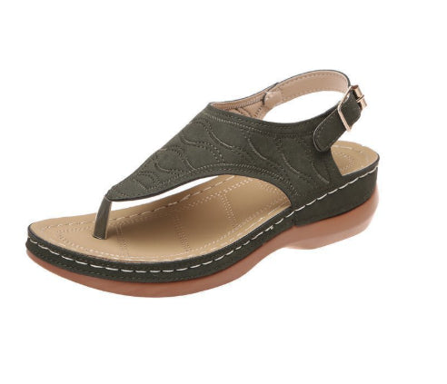 Orla Two-Tone Leather Roman Sandals