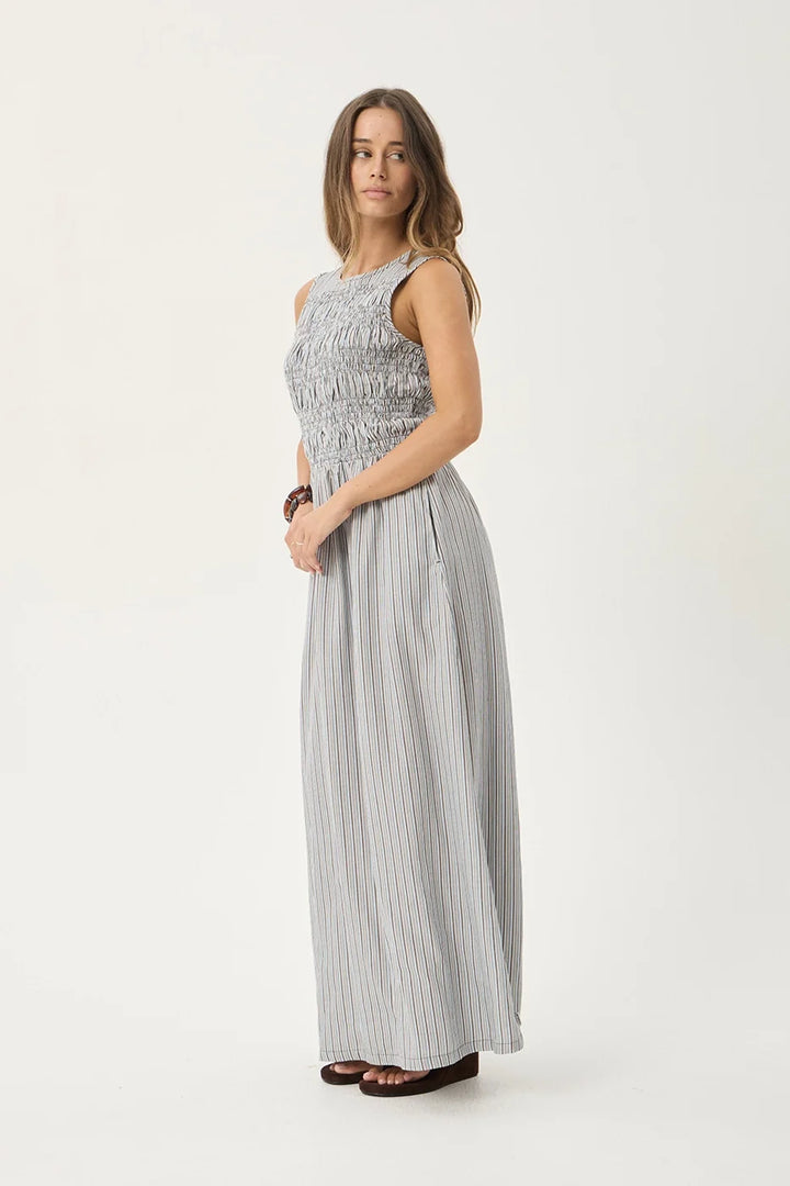 Sofia Maxi Dress – Coffee Blue Stripe