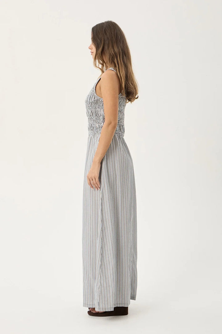 Sofia Maxi Dress – Coffee Blue Stripe