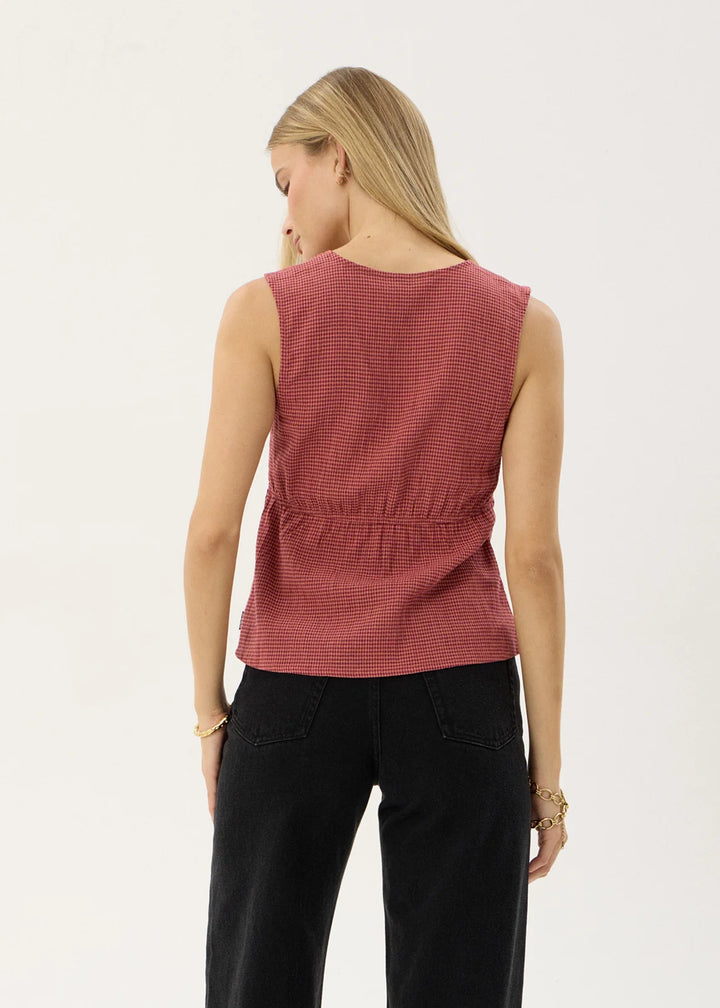Dahlia Short Sleeve Top – Rose Check