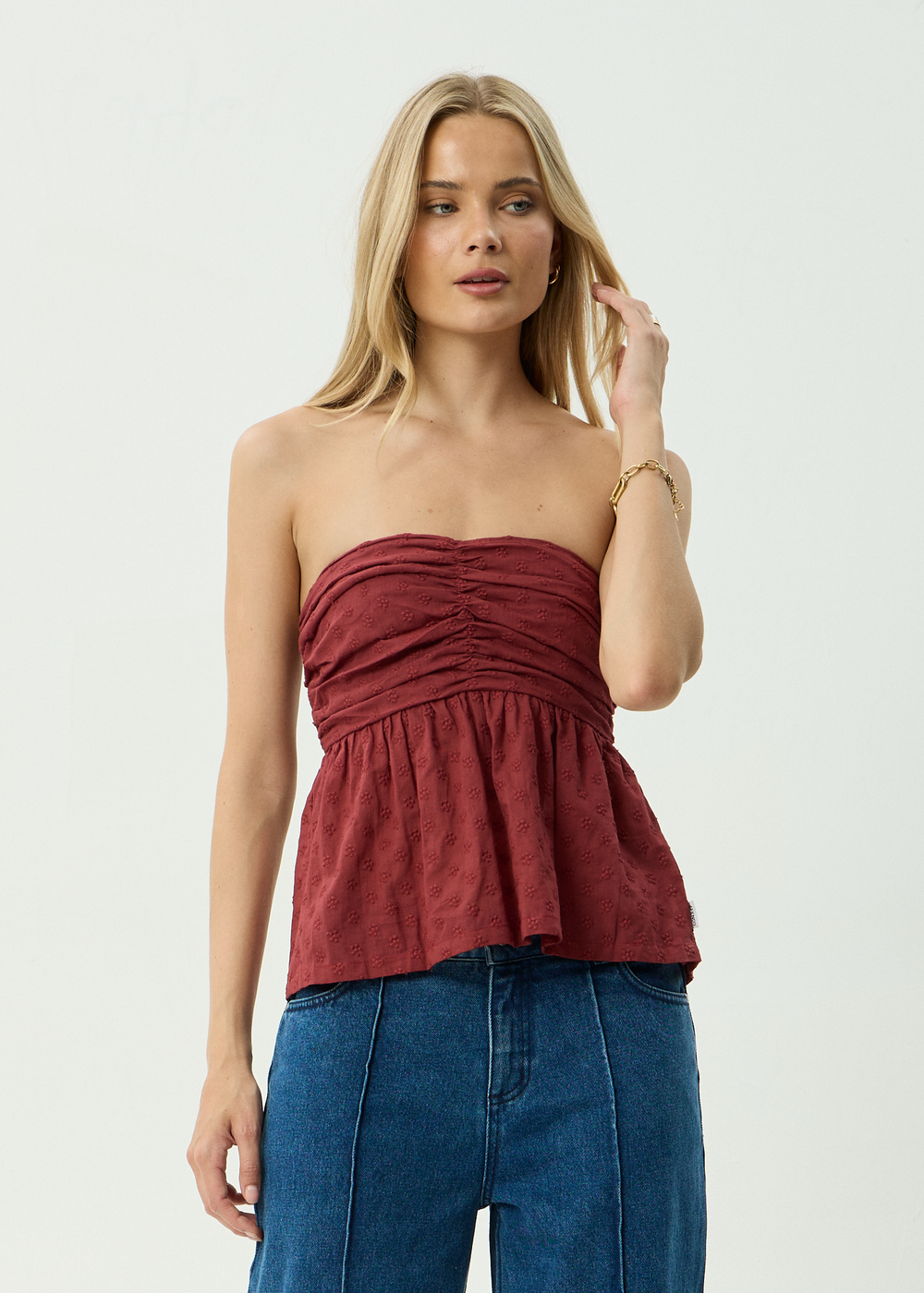 Womens Strapless Top Juni - Ruby Anglaise - AFENDS