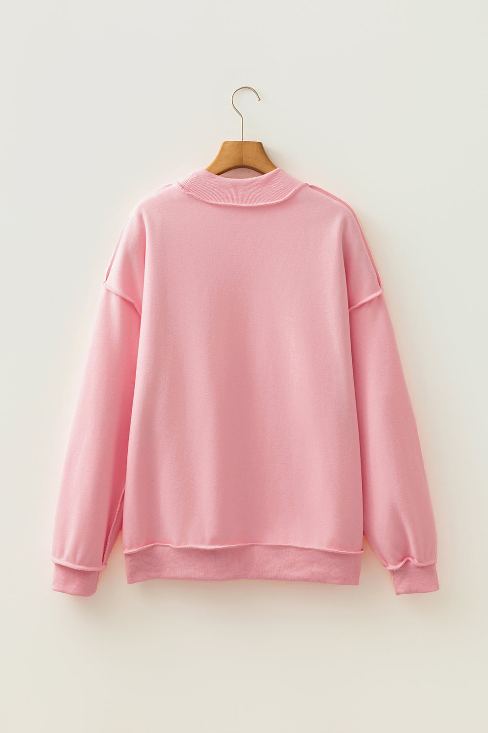 Racing Red Oversize Drop Shoulder Reversible Mock Neck Sweatshirt