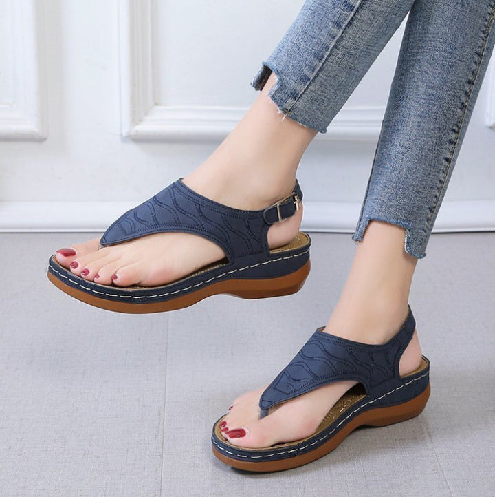 Orla Two-Tone Leather Roman Sandals