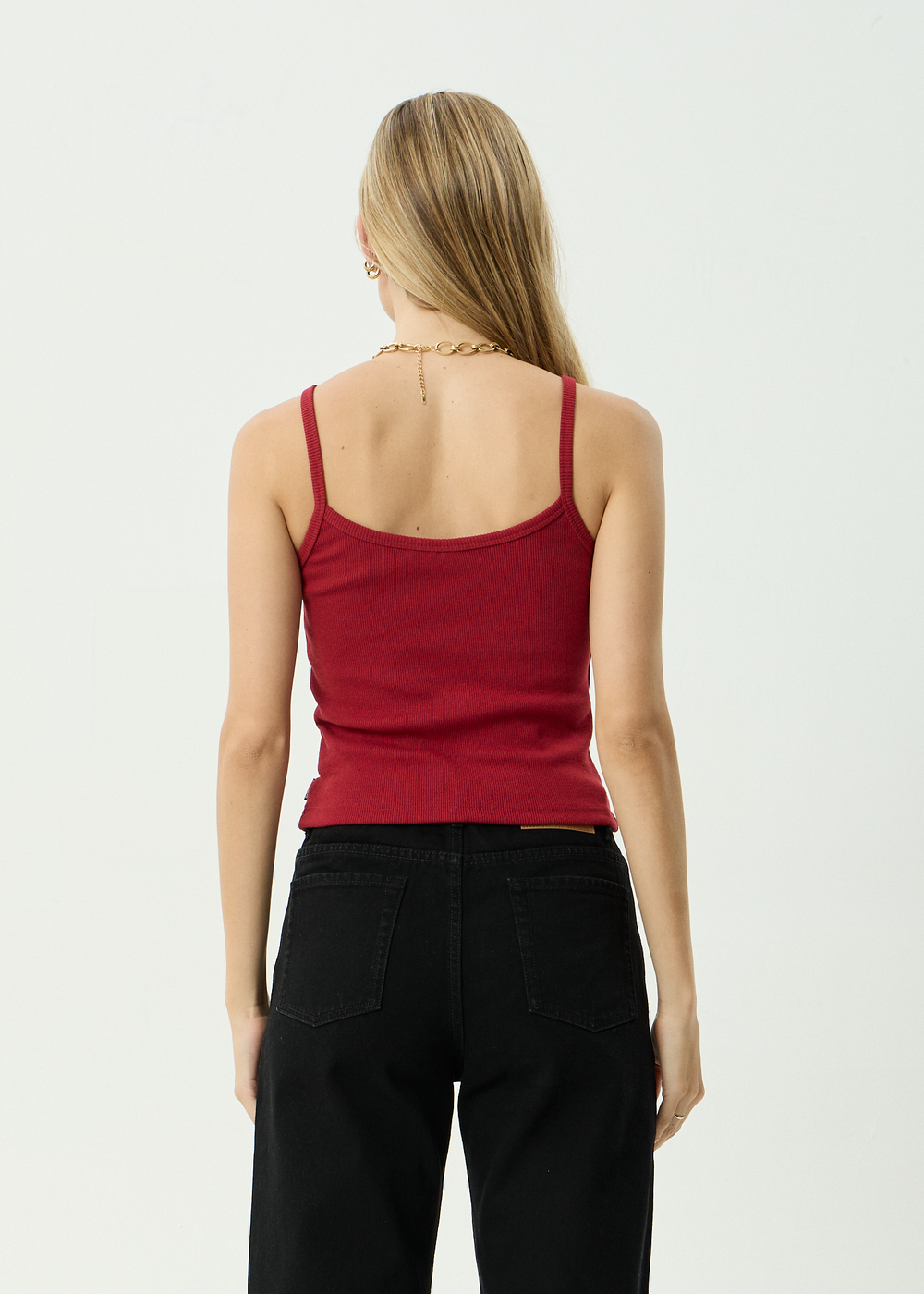 Womens Rib Singlet Sara - Ketchup - AFENDS