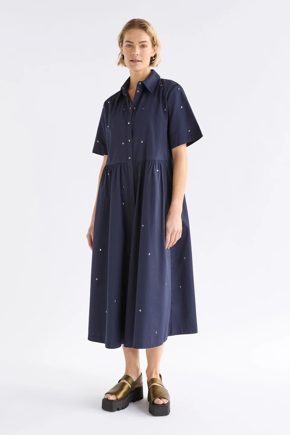 Stuud Long Shirt Dress – Dark Navy