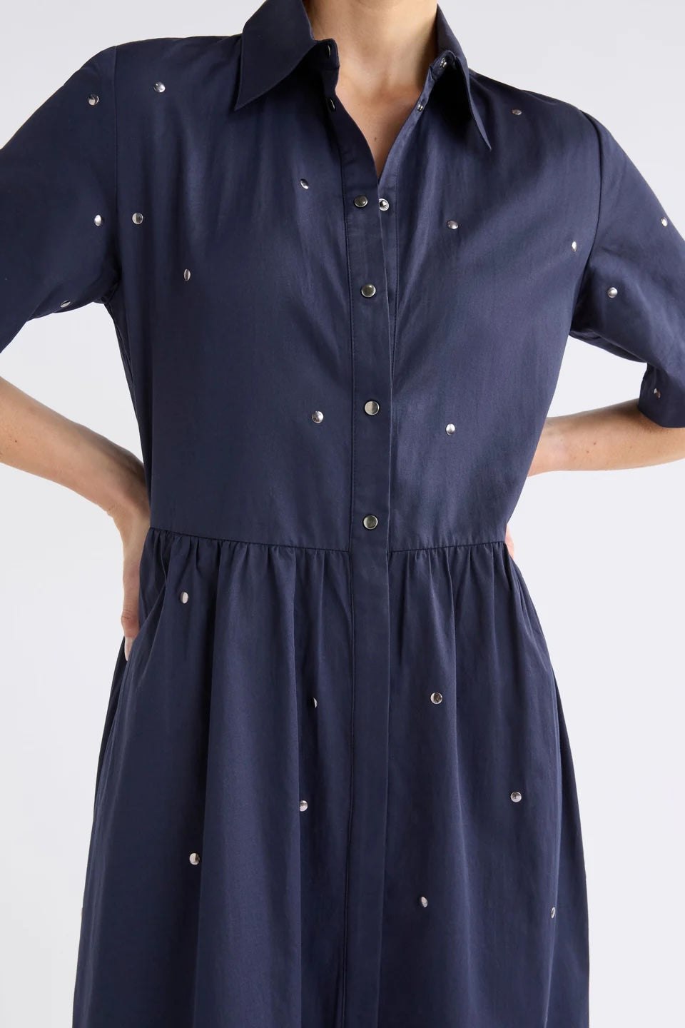 Stuud Long Shirt Dress – Dark Navy