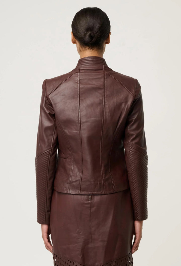 Acer Leather Shawl Collar Jacket