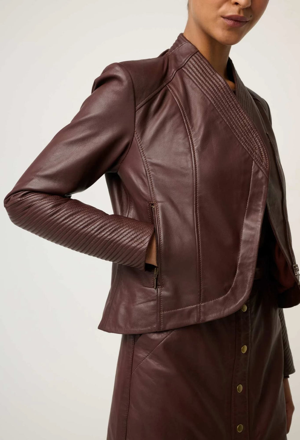 Acer Leather Shawl Collar Jacket