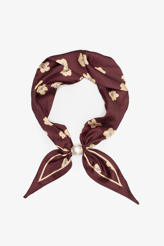 Pearl Fasten Neck Tie- Marigold