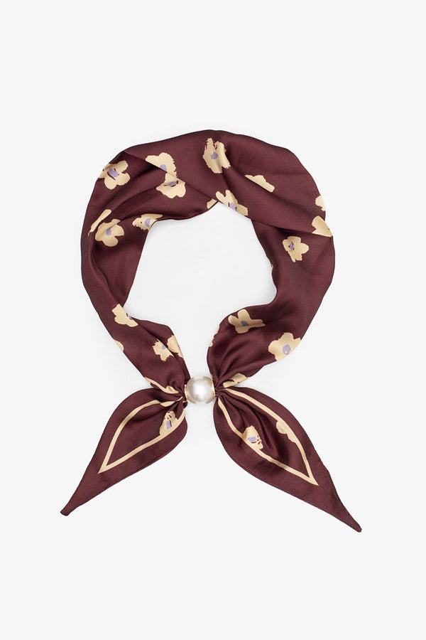 Pearl Fasten Neck Tie- Marigold