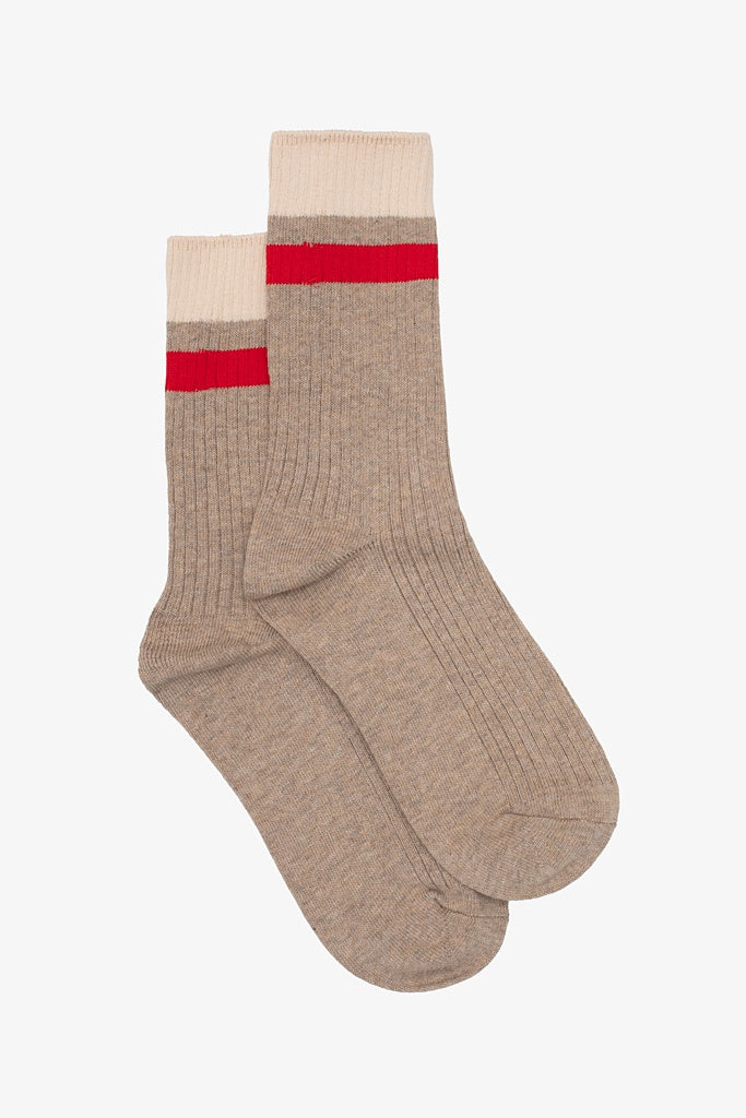 Varsity Socks – Red &amp; Oat