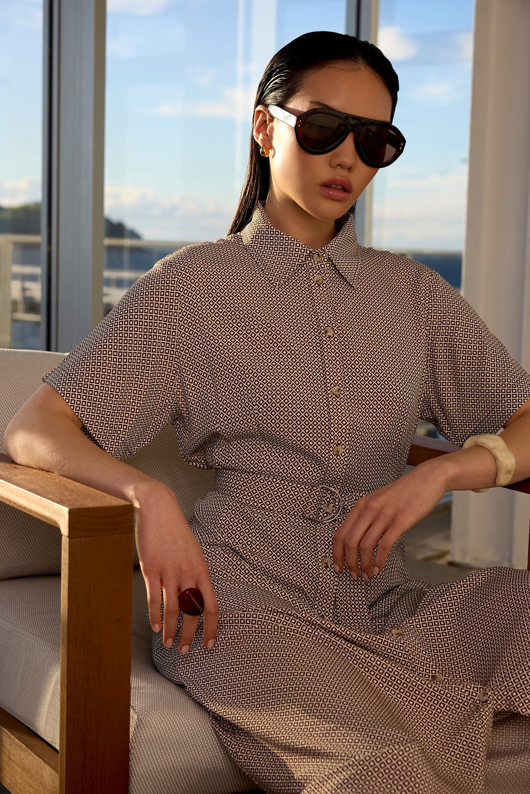 Axis Shirt Dress – Prism Print