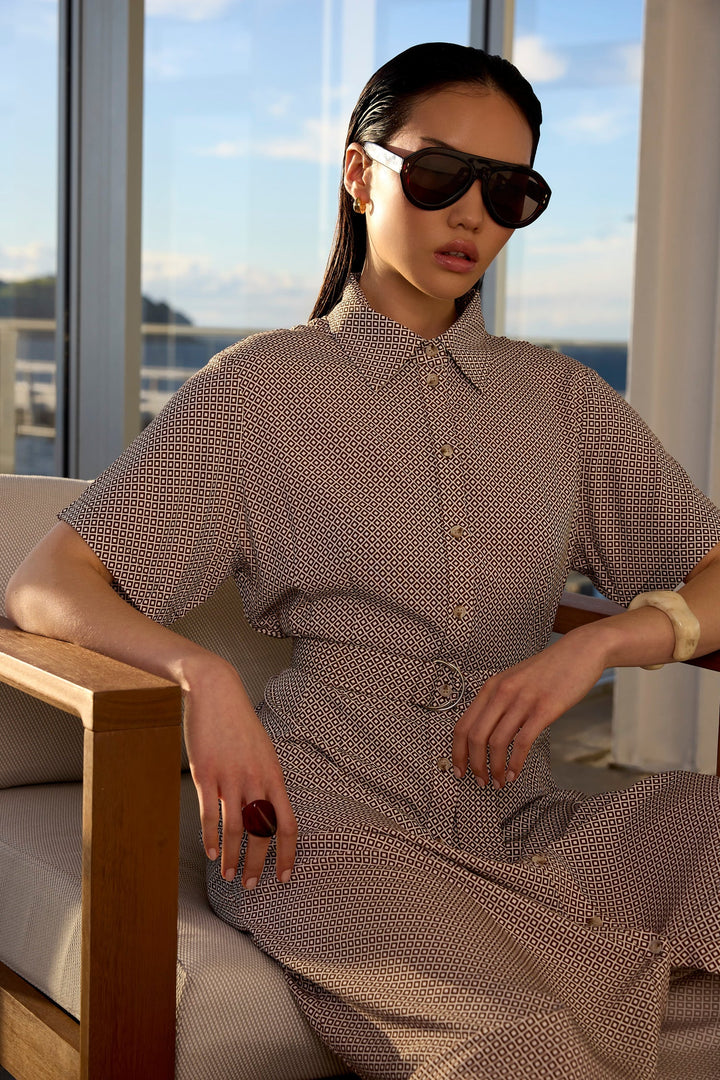 Axis Shirt Dress – Prism Print