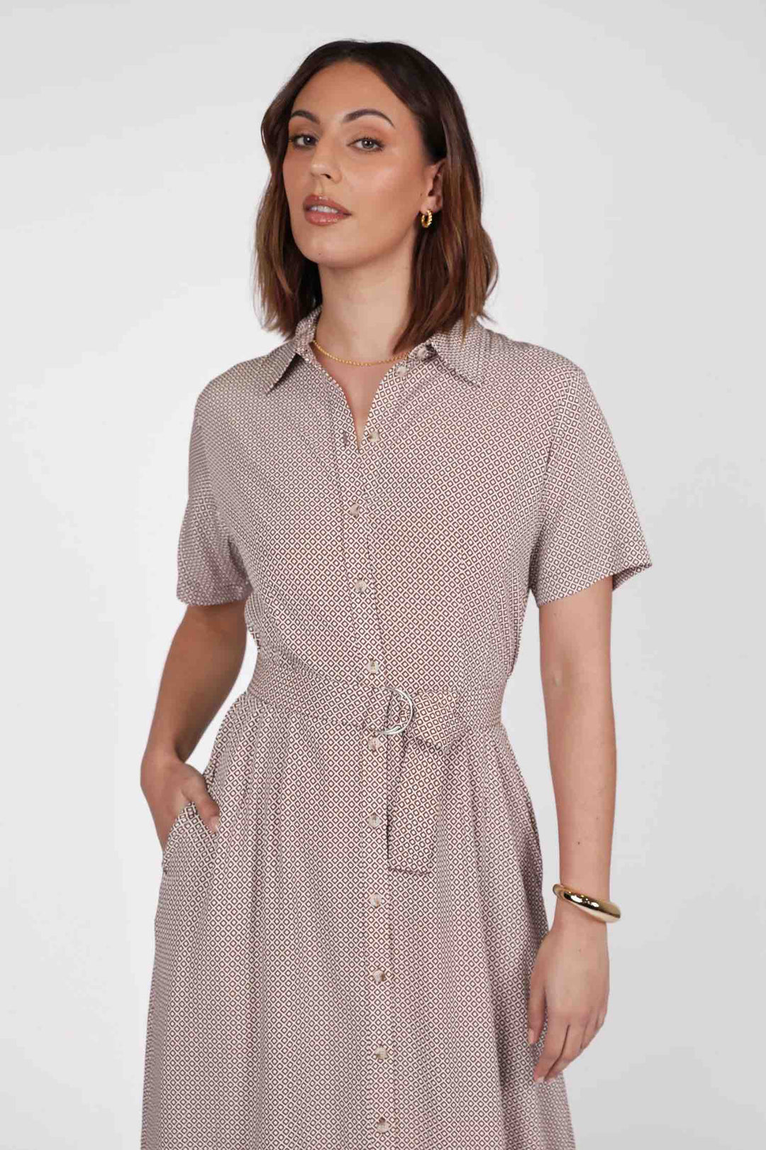 Axis Shirt Dress – Prism Print