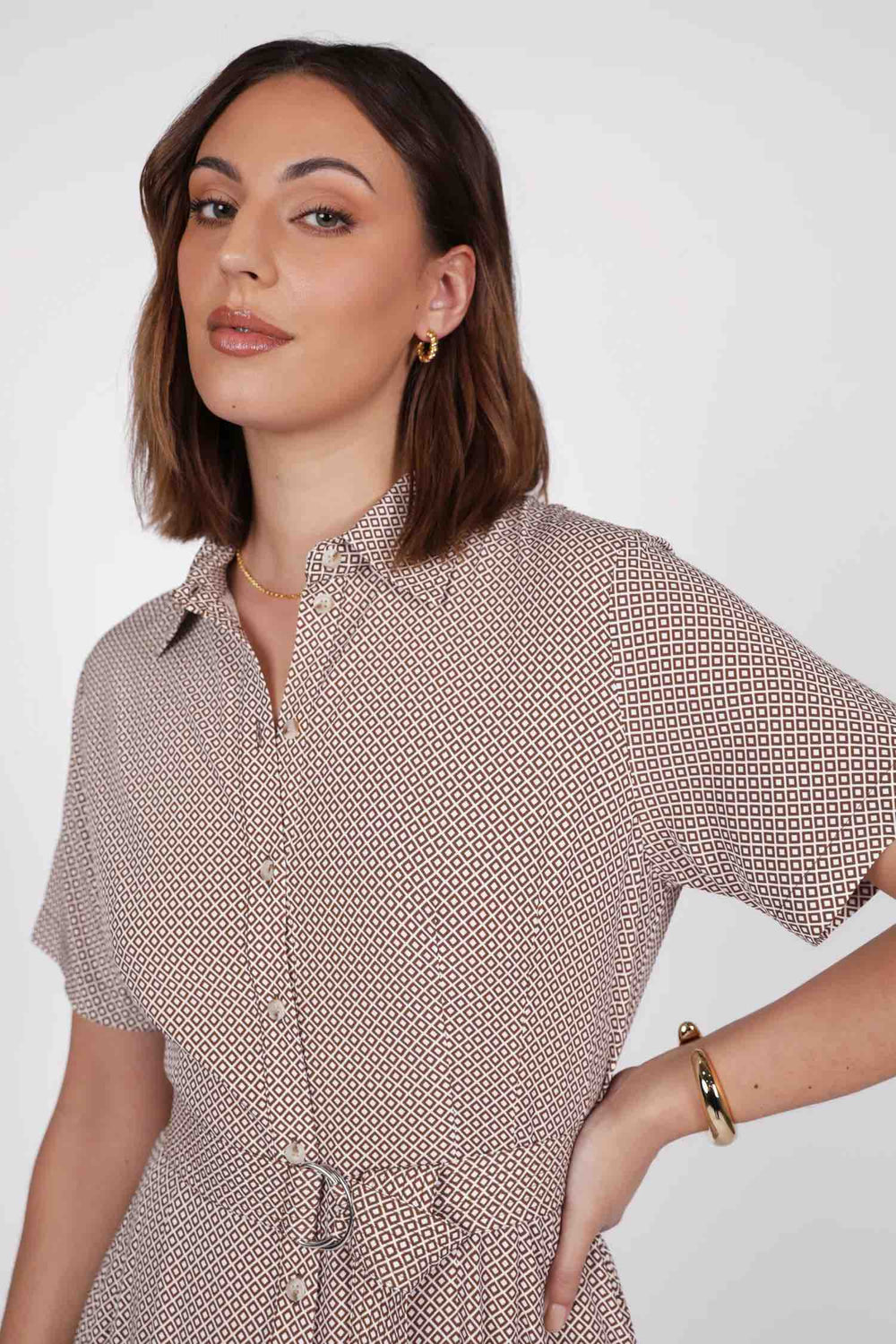 Axis Shirt Dress - Prism Print