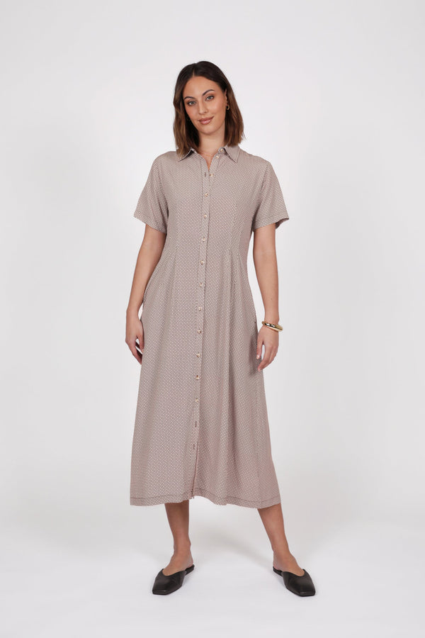 Axis Shirt Dress - Prism Print