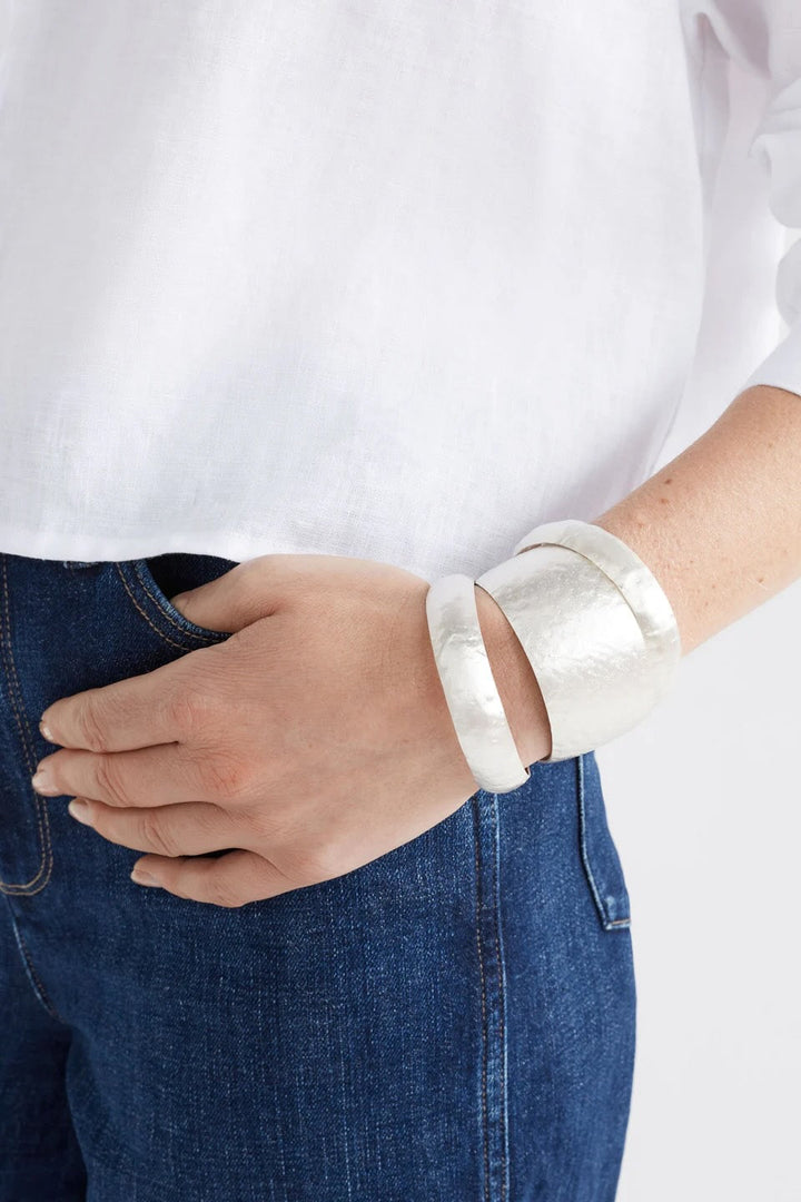 Gild Thin Cuff Bangle – Silver