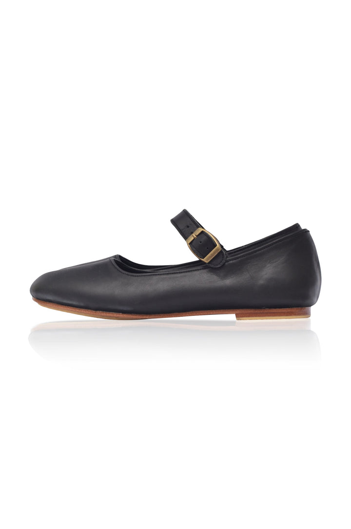 Belle Rose Mary Jane Leather Flats