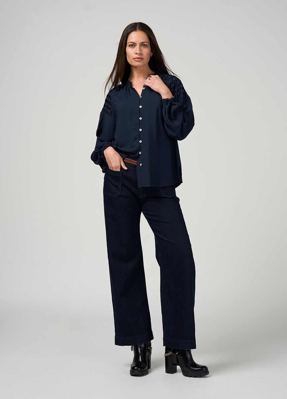 Bijou Blouse - Indigo