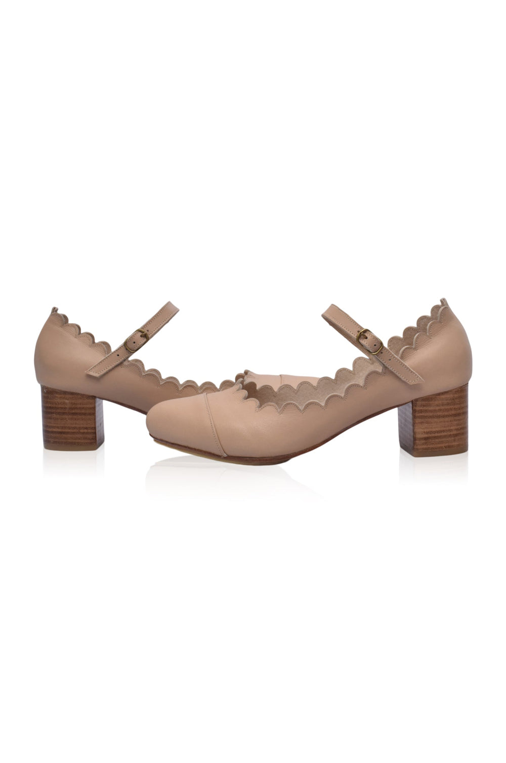 Womens Bonita Mary Jane Leather Heels - Ivory