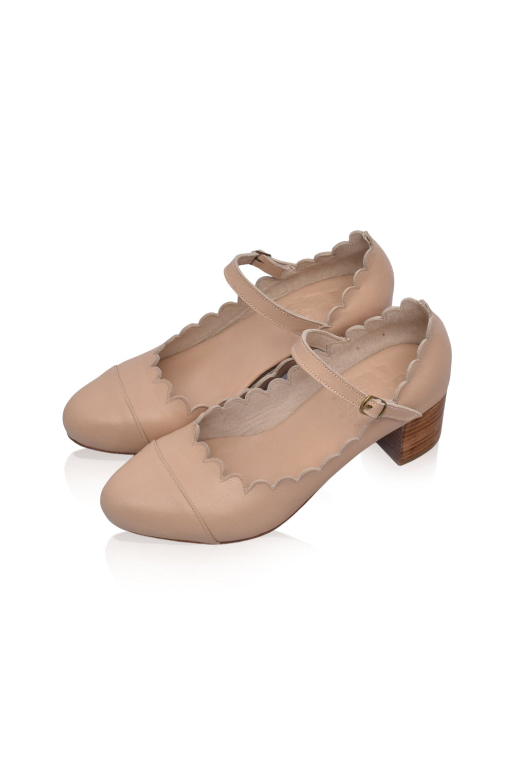 Womens Bonita Mary Jane Leather Heels - Ivory