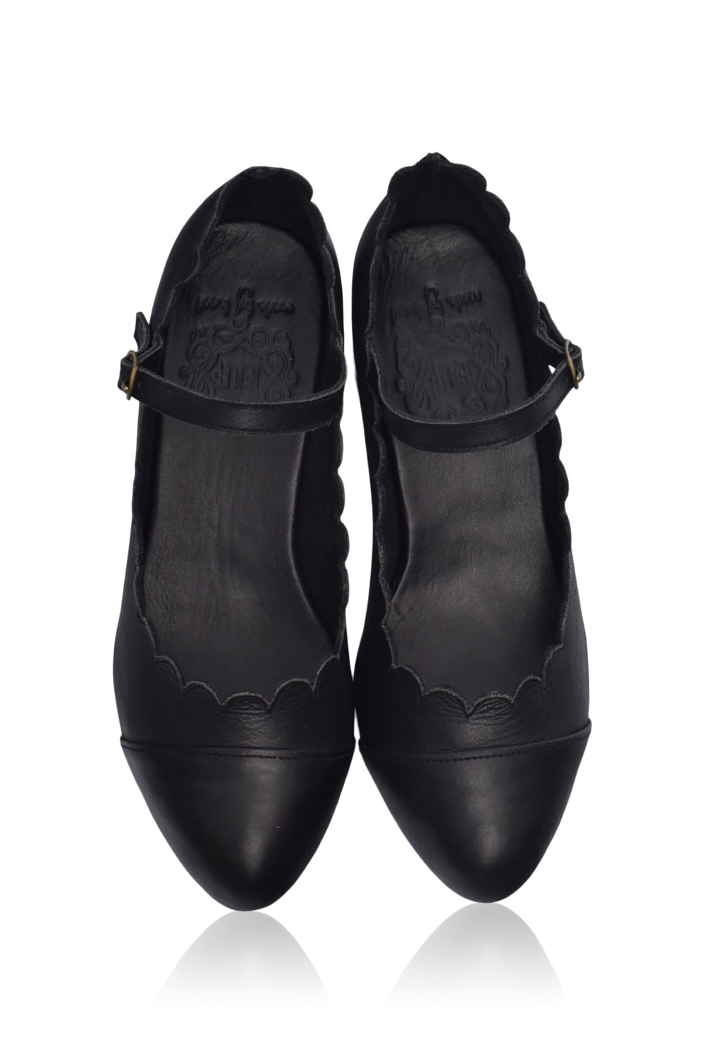 Womens Bonita Mary Jane Leather Heels - Black