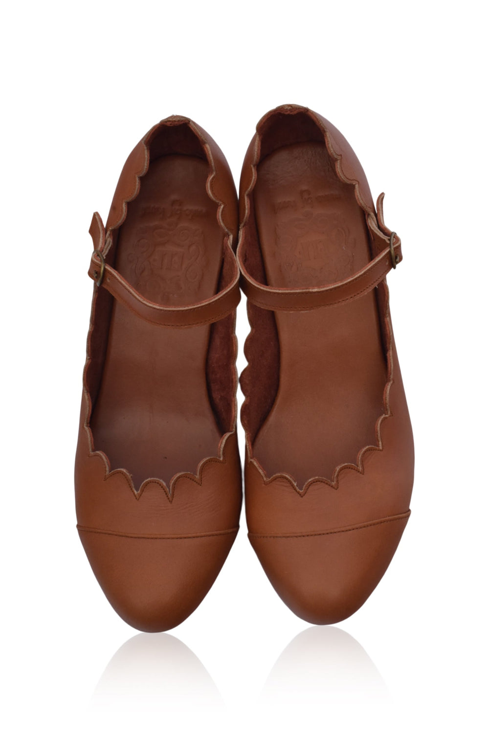 Womens Bonita Mary Jane Leather Heels - Vintage Camel