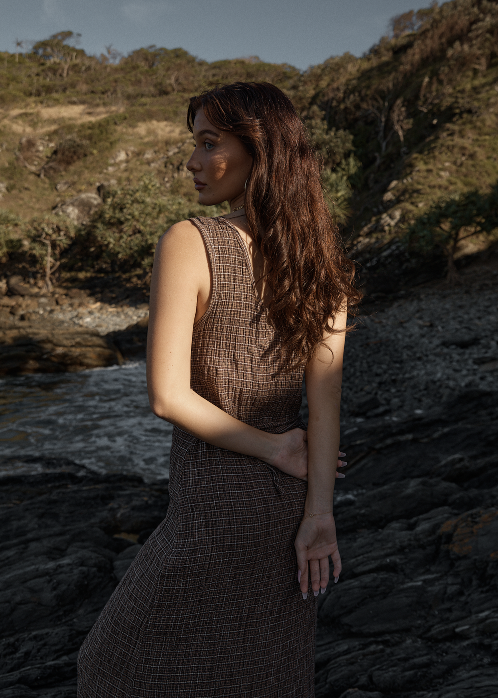 Womens Seersucker Maxi Dress Tully - Hometown Coffee - AFENDS