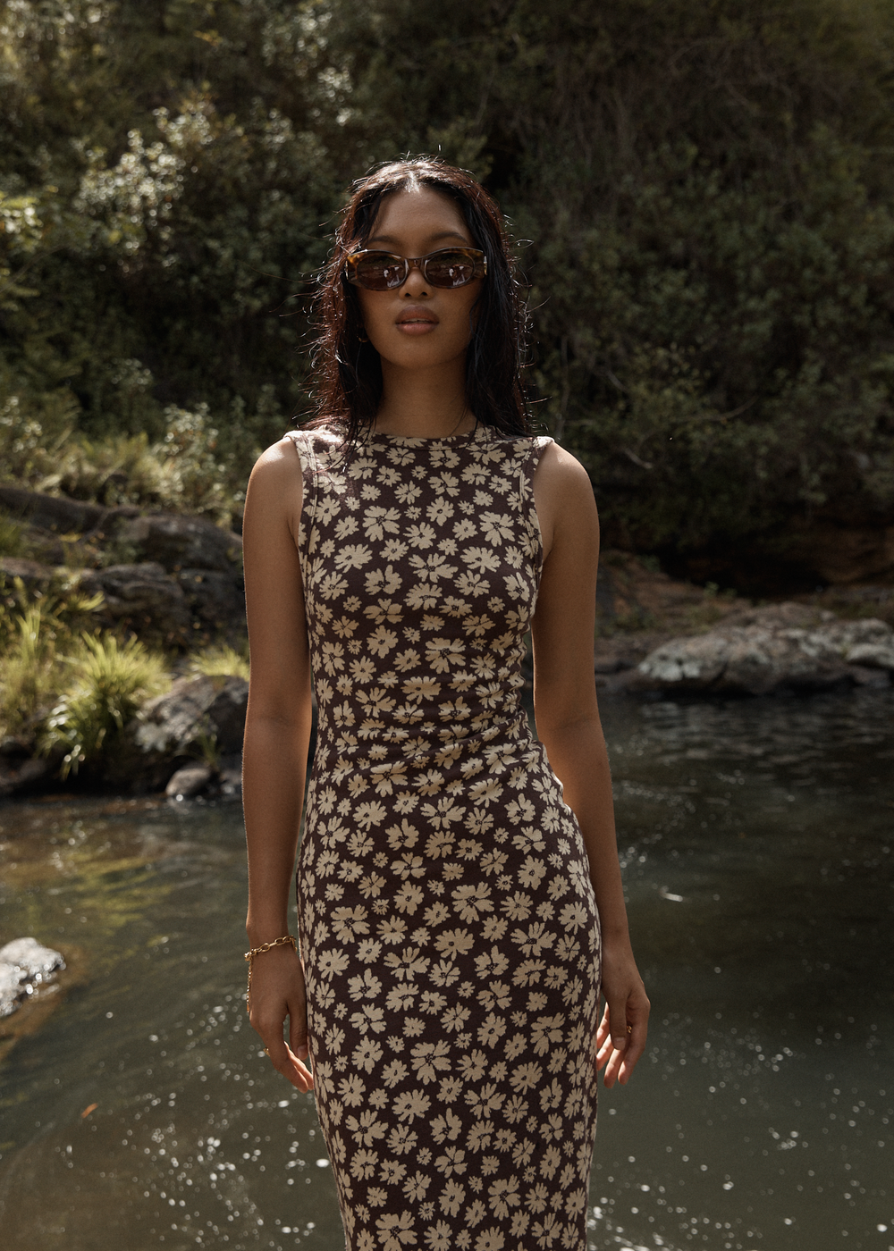Womens Maxi Dress Astoria - Coffee - AFENDS