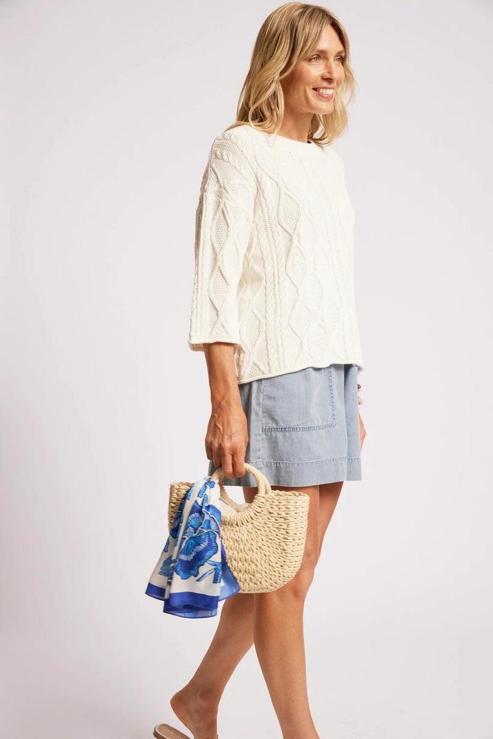 Casa Cable Jumper – White