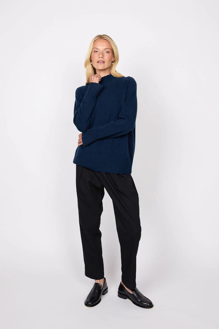 Cashmere Funnel Neck Jumper – Midnight