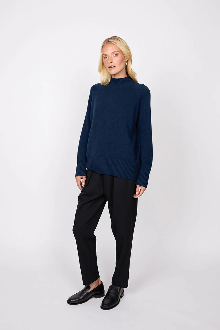 Cashmere Funnel Neck Jumper – Midnight