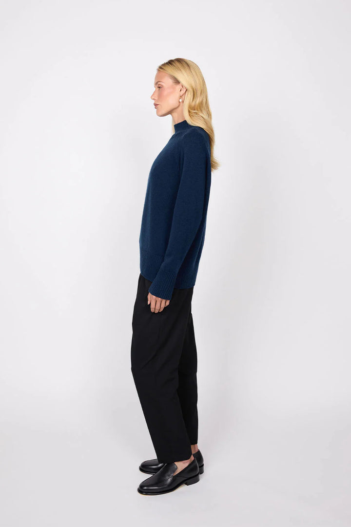 Cashmere Funnel Neck Jumper – Midnight