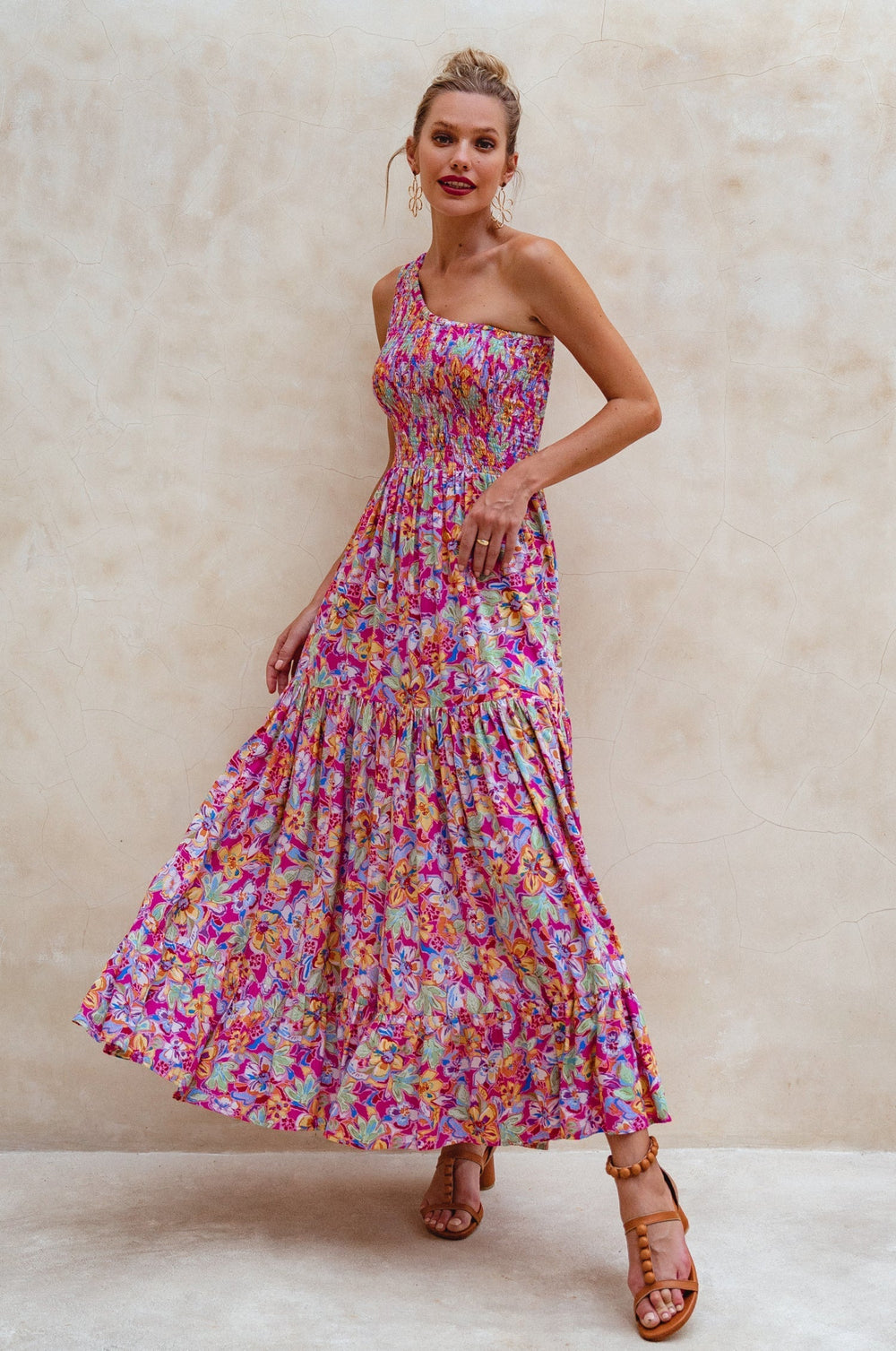 Womens Cassandra One Shoulder Maxi Dress - Black