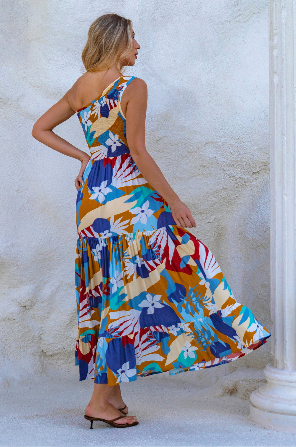 Womens Cassandra One Shoulder Maxi Dress - Black