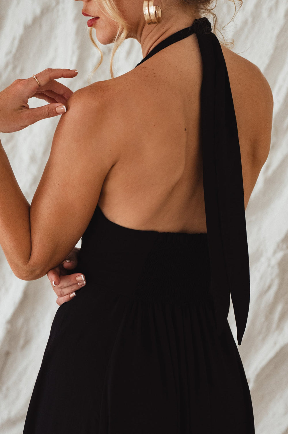 Womens Costa Brava Halterneck Maxi Dress - Black