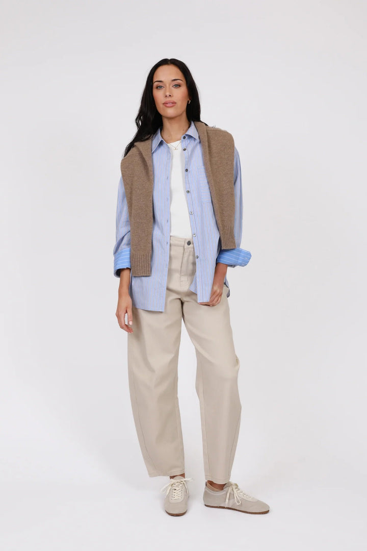 The Curve Barrel Pants – Stone
