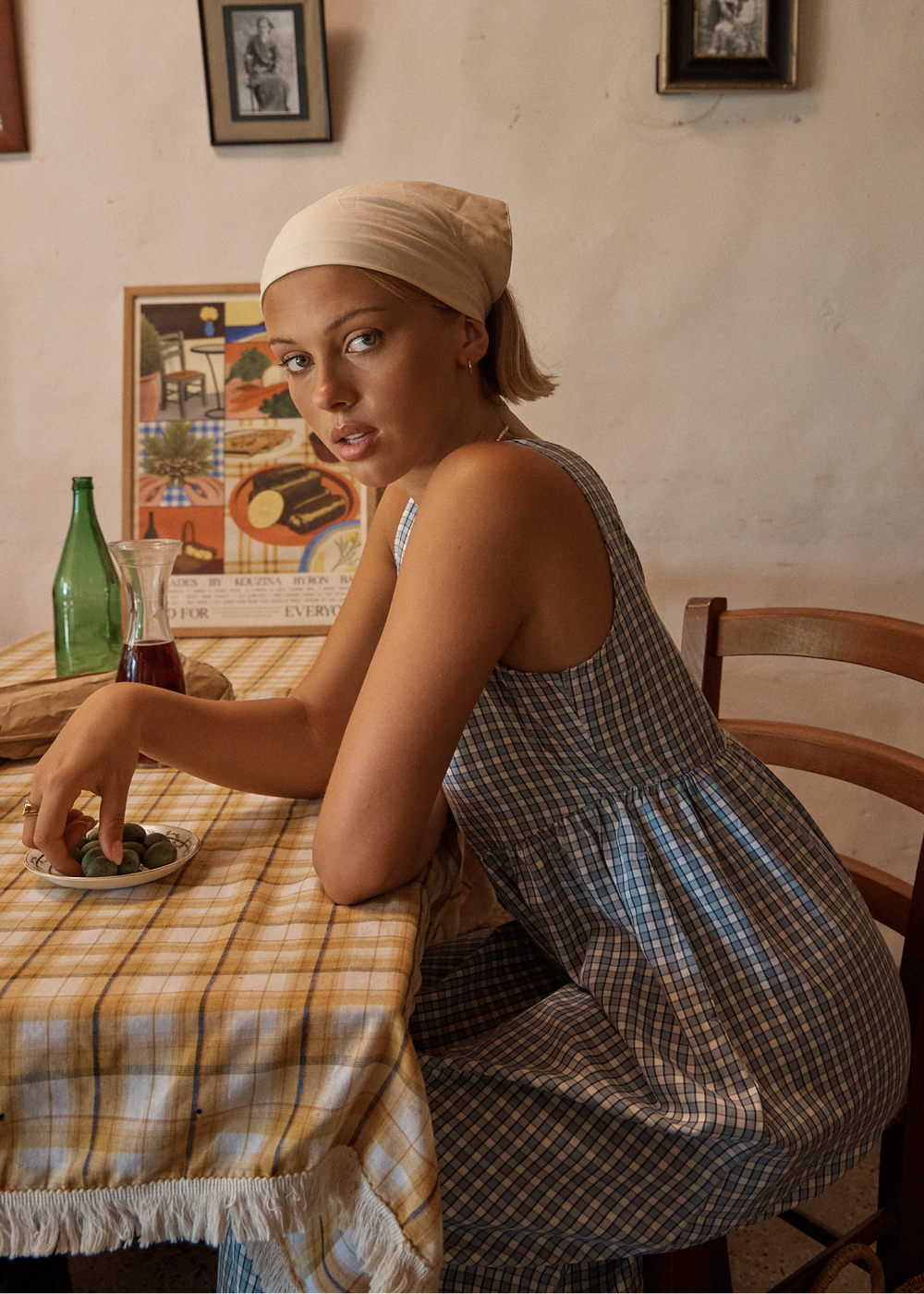Womens Check Midi Dress Evans - Overcast Check - AFENDS