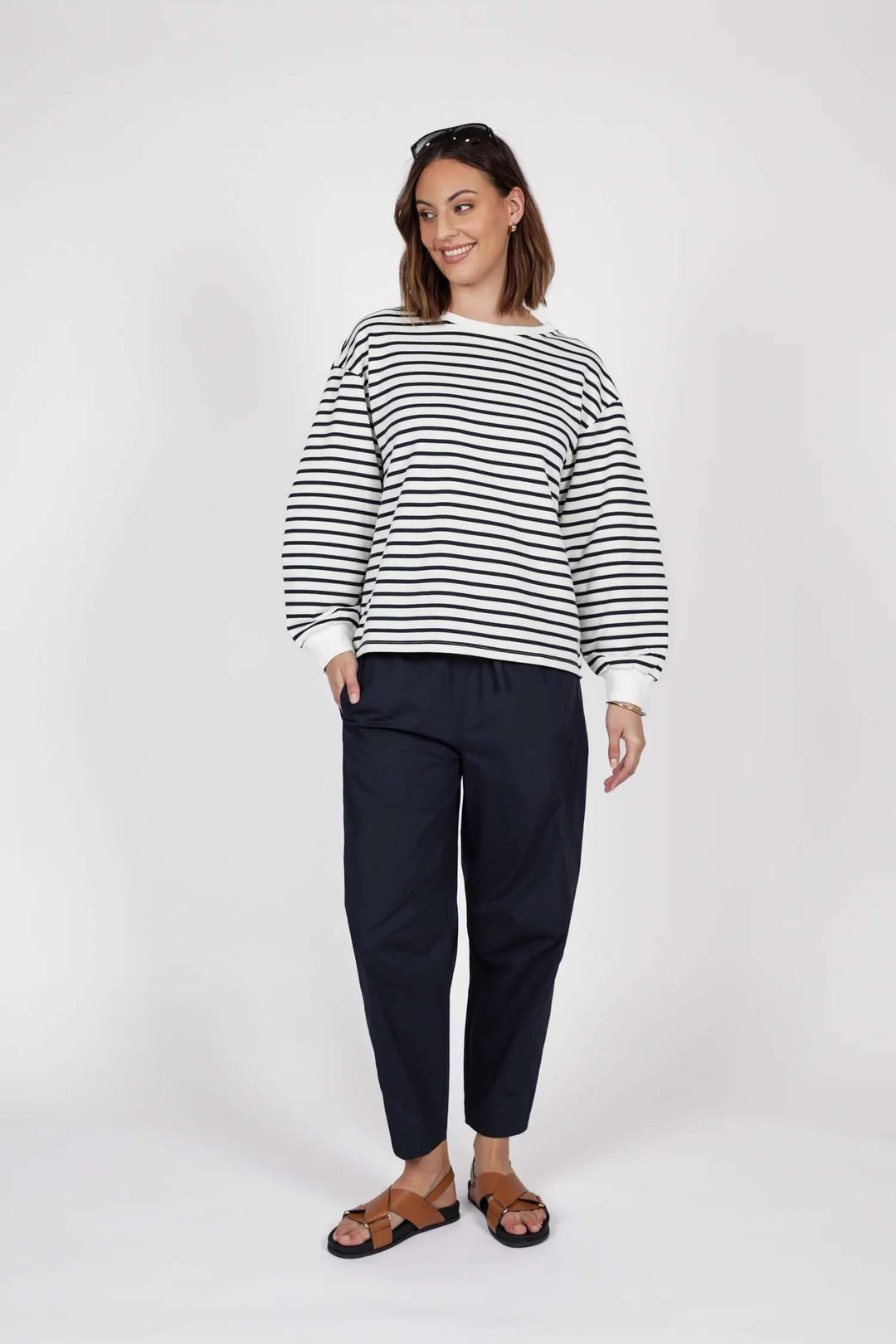 Delta Sweat Top – White/Ink