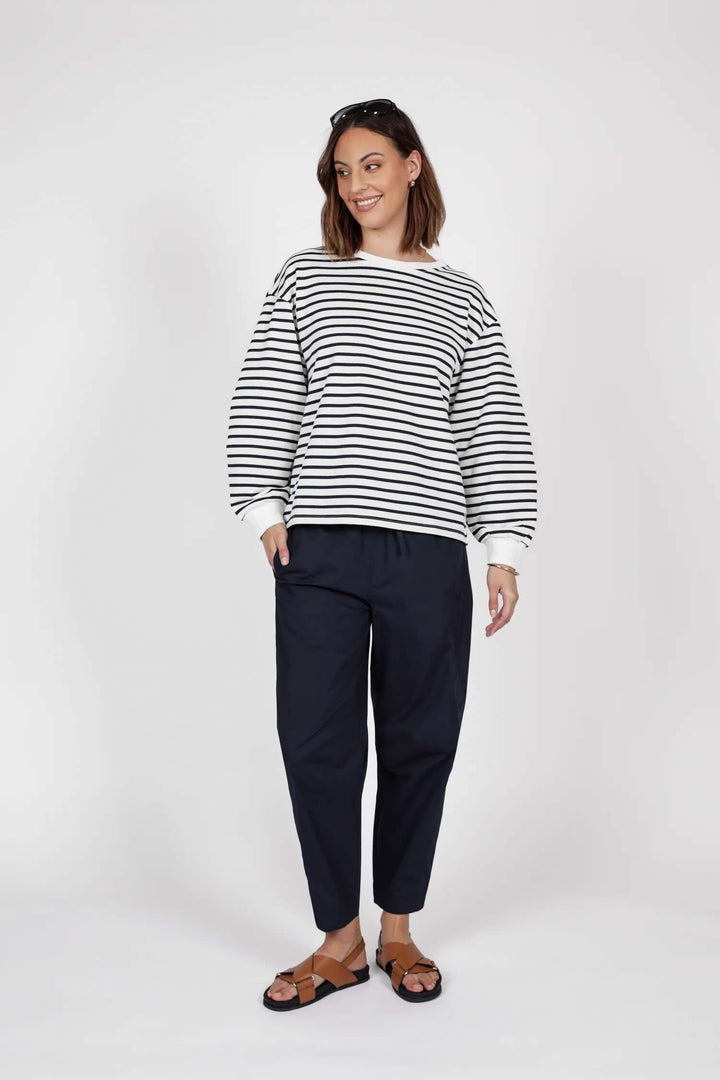 Delta Sweat Top – White/Ink