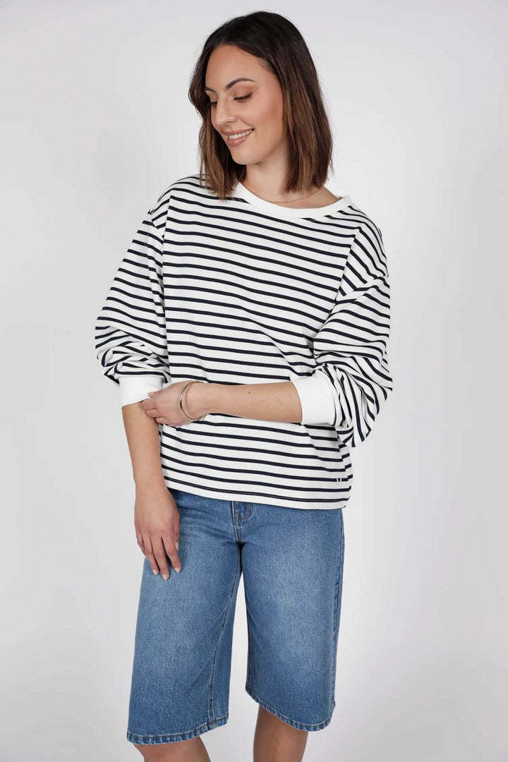Delta Sweat Top – White/Ink