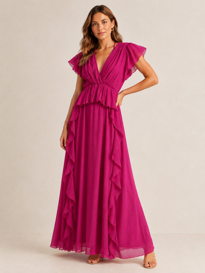 Dixie Frill Magenta Dress