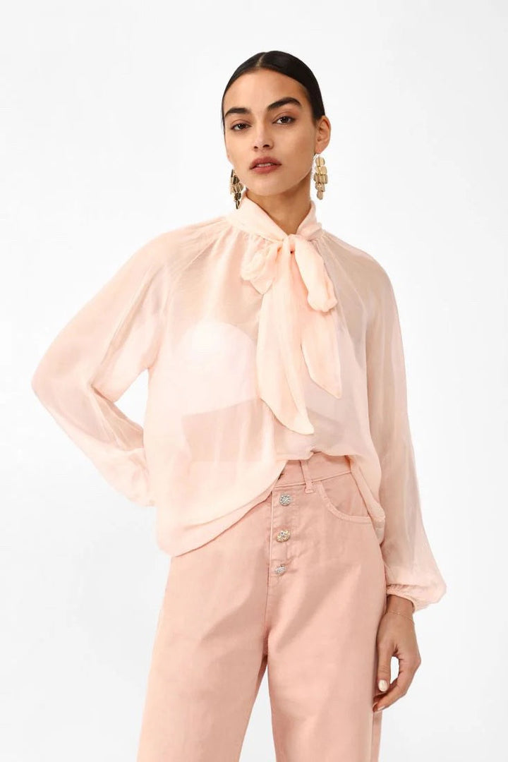 Dixie Tie Neck Blouse – Rosa