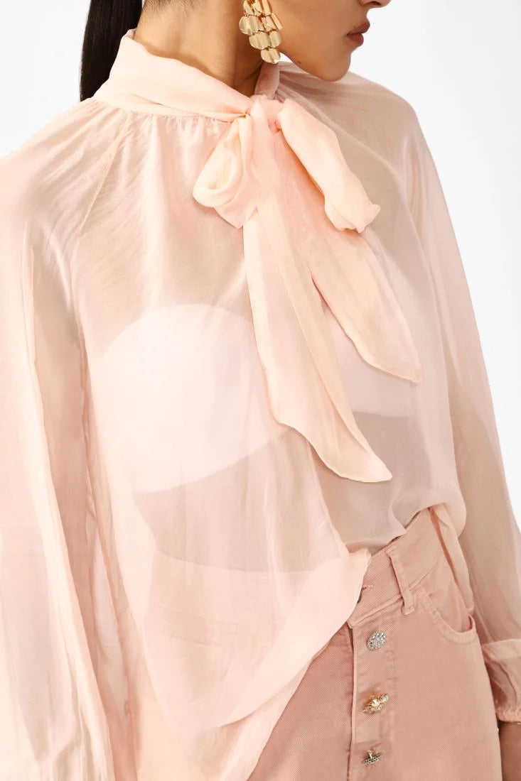 Dixie Tie Neck Blouse – Rosa