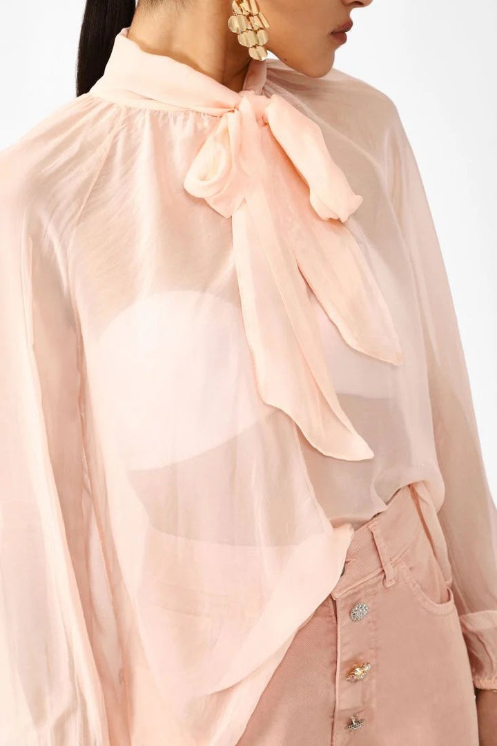 Dixie Tie Neck Blouse – Rosa
