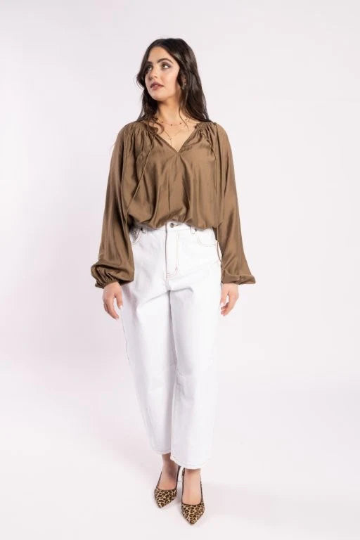 Barrel Leg Jean - Off White